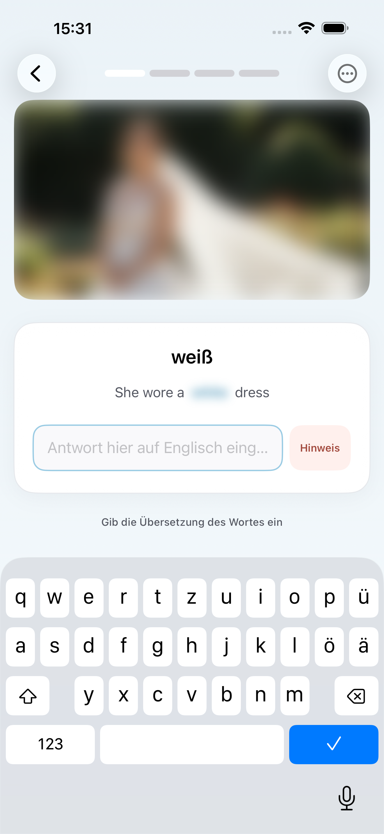 Antwort eintippen